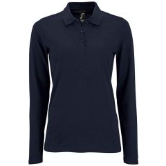 SOLS LADIES FRENCH NAVY POLO LONG SLEEVE