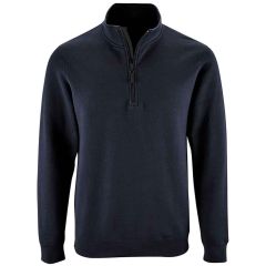 SOLS CONTRAST ZIP NECK SWEATER FRENCH NAVY