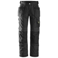 SNICKERS CRAFTSMEN RIPSTOP TROUSER WITH HOLSTER POCKETS BLACK REG LEG