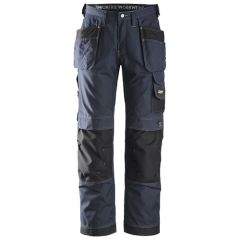 SNICKERS CRAFTSMEN RIPSTOP TROUSER WITH HOLSTER POCKETS NAVY/BLACK EXTRA SHORT LEG