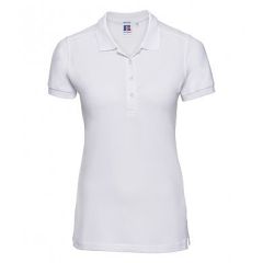 RUSSELL LADIES STRETCH POLO WHITE