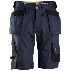 SNICKERS ALLROUNDWORK STRETCH LOOSE FIT WORK SHORTS NAVY BLACK