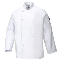 PORTWEST SUFFOLK CHEF JACKET WHITE LONG SLEEVE