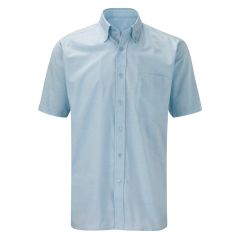 Orbit Mens Oxford Short Sleeved Shirt Sky Blue