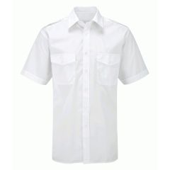 Orbit Mens Classic Pilot Short Sleeved Shirt White