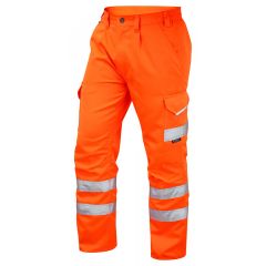 LEO BIDEFORD ISO 20471 Class 1 Cargo Trouser Orange Regular Leg 