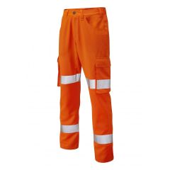 LEO YELLAND ISO 20471 Class 1 Lightweight Cargo Trouser Orange Regular Leg 