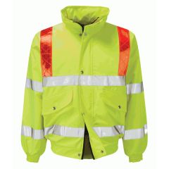 Orbit Foil Yellow Bomber Jacket with Red Braces