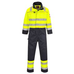 PORTWEST HIVIS FR MULTI-NORM COVERALL YELLOW/NAVY