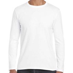 Gildan SoftStyle® White Long Sleeve T-Shirt