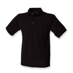 Henbury Heavy Poly/Cotton Piqué Polo Shirt Black