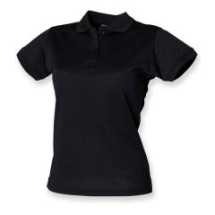Henbury Ladies Coolplus® Wicking Piqué Polo Shirt Black