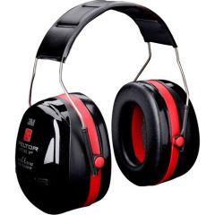 3M™ PELTOR™ Optime™ III Earmuffs, 35 dB, Black/Red, Headband