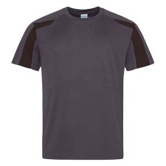 AWDis Cool Contrast Wicking T-Shirt Charcoal / Jet Black