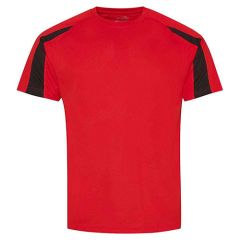 AWDis Cool Contrast Wicking T-Shirt Fire Red / Jet Black