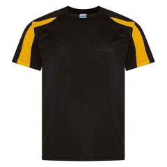 AWDis Cool Contrast Wicking T-Shirt Jet Black / Gold