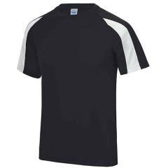 AWDis Cool Contrast Wicking T-Shirt Jet Black / Arctic White