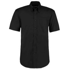 Kustom Kit Short Sleeved Oxford Shirt Black