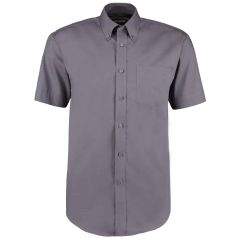 Kustom Kit Short Sleeved Oxford Shirt Charcoal