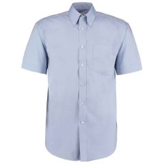 Kustom Kit Short Sleeved Oxford Shirt Light Blue