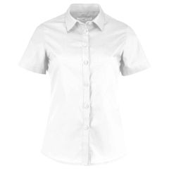 Kustom Kit Ladies Short Sleeve Tailored Poplin Shirt White