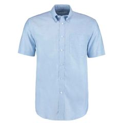 Kustom Kit Short Sleeve Classic Fit Workwear Oxford Shirt Light Blue