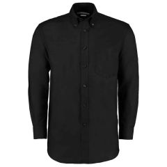 Kustom Kit Long Sleeve Classic Fit Workwear Oxford Shirt Black