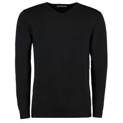 Kustom Kit Arundel Cotton Acrylic V Neck Sweater Black