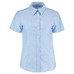 Kustom Kit Ladies Short Sleeve Tailored Workwear Oxford Shirt Light Blue