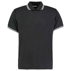 Kustom Kit Contrast Tipped Poly/Cotton Piqué Polo Shirt Graphite/White
