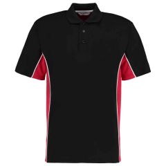 Kustom Kit Track Poly/Cotton Piqué Polo Shirt Black/Red