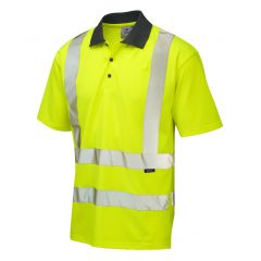 LEO ROCKHAM ISO 20471 Class 2 Coolviz Polo Shirt (EcoViz) Yellow
