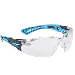 Bolle Rush+ Clear Safety Glasses - Blue Frame