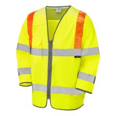 LEO TADDIPORT ISO 20471 Class 3 Orange Brace 3/4 Sleeve Waistcoat Yellow