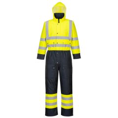 PORTWEST HI-VIS CONTRAST COVERALL LINED