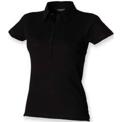 Skinnifit Ladies Stretch Piqué Polo Shirt Black