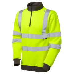 LEO BRYNSWORTHY ISO 20471 Class 3 1/4 Zip Sweatshirt Yellow