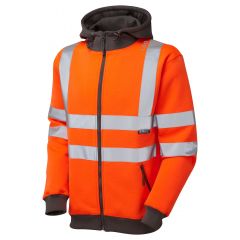 LEO SAUNTON ISO 20471 Class 3 Full Zip Hooded Sweatshirt Orange