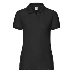 Fruit of the Loom Lady Fit Black Piqué Polo Shirt