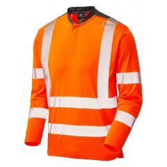 LEO WATERMOUTH ISO 20471 Class 3 Performance Sleeved T-Shirt Orange