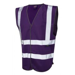 LEO PILTON Single Colour Reflective Waistcoat (Non ISO 20471) Purple