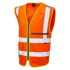 LEO FORELAND ISO 20471 Class 2 Superior Waistcoat with Tablet Pocket Orange